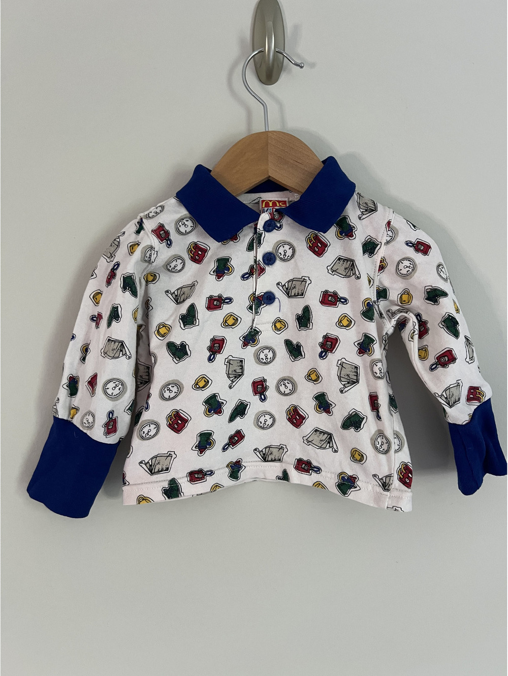 Vintage McKids Camping Print AOP Long Sleeve Shirt